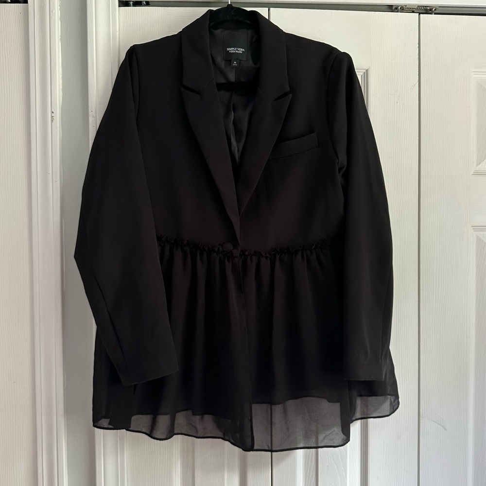 Simply Vera Chiffon Peplum Blazer - Picture 2 of 5
